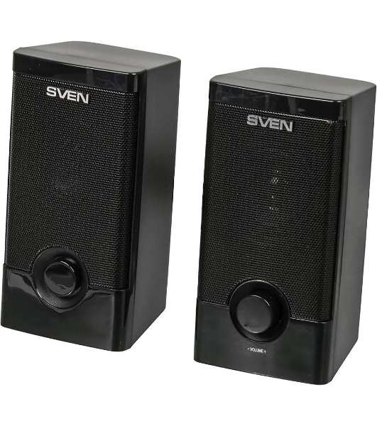 Колонки SVEN 318 черный USB-порт ПК, ноутбука или адаптер 5V DC