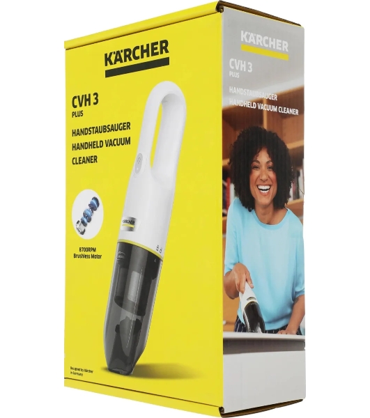 Пылесос ручной Karcher CVH 3 Plus белый/черный, 70 Вт, уборка сухая, пылесборник контейнер 0.15 л