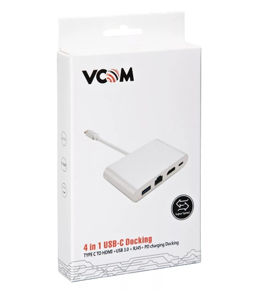 Кабель-адаптер USB3.1 Type-CM-->HDMI+USB3.0+RJ45+PD charging VCOM
