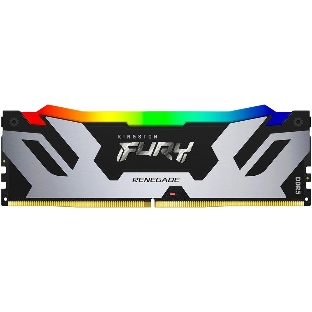 Оперативная память Kingston Fury Renegade, DDR5, 48Gb (1x48GB), 6400MHz, CL32, DIMM, с радиатором, RGB, серебристый/черный