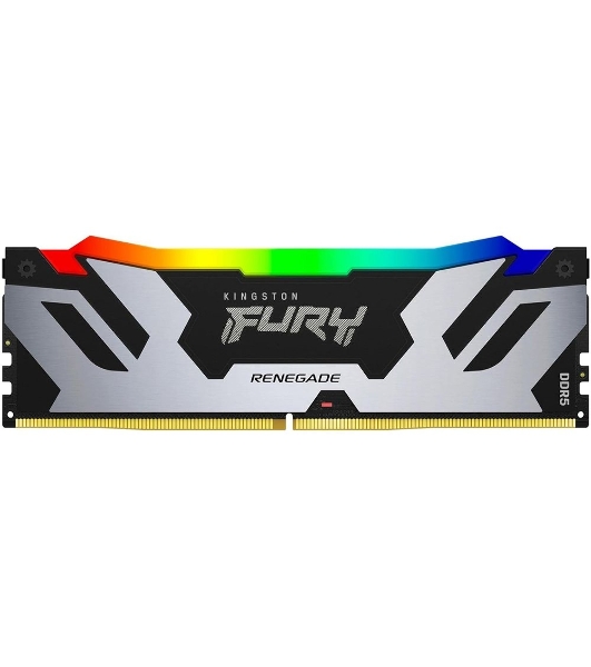 Оперативная память Kingston Fury Renegade, DDR5, 48Gb (1x48GB), 6400MHz, CL32, DIMM, с радиатором, RGB, серебристый/черный