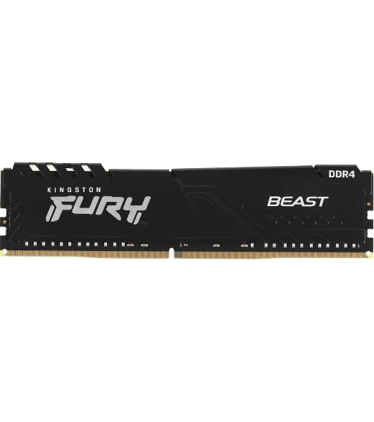Оперативная память Kingston Fury Beast, DDR4, 16GB (1x16GB), 3200MHz, CL16, DIMM, с радиатором, черный