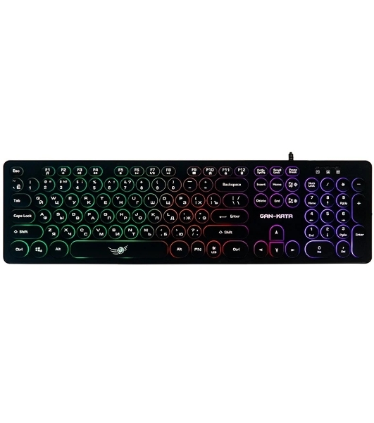 Клавиатура проводная Dialog Gan-Kata KGK-16U BLACK - игровая с RGb-подсветкой, USB, черная