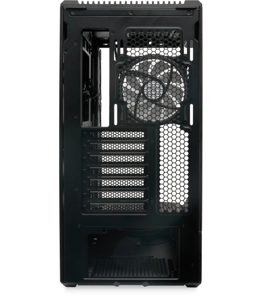 Компьютерный корпус без блока питания HSPD F711-TGbK-ARGB, Panoramic Full Tower, черный, TG, 0.7 SPCC, 4x120мм ARGB ATX, mATX, mITX 190/420/280мм 2x2.5', 2x3.5', 7xPCI 1xUSB-A 3.0, 1xUSB-C 445x235x475мм