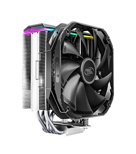 Кулер для процессора DEEPCOOL AS500 черный, 140 мм, алюминий/медь, 1200 об/мин, 26 дБ, 4 pin, 220 Вт, 164 мм