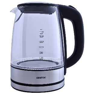 Электрочайник Centek CT-0030 черный, 1.7 л, 2200 Вт, скрытый нагревательный элемент