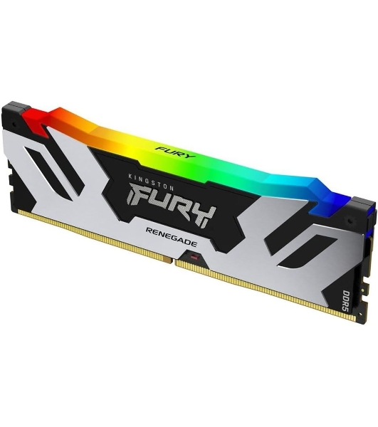 Оперативная память Kingston Fury Renegade, DDR5, 48Gb (1x48GB), 6400MHz, CL32, DIMM, с радиатором, RGB, серебристый/черный