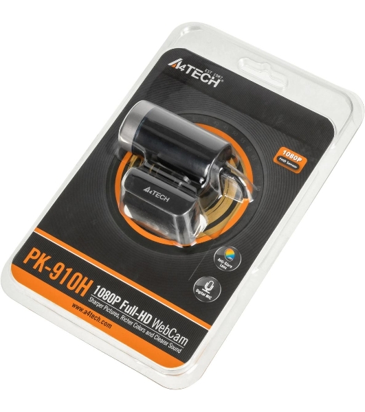 Веб-камера A4Tech PK-910H 1920x1080, 30 кадр/с, USB Type-A, микрофон (шумоподавление), универсальное крепление