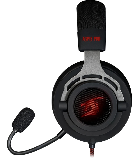 Гарнитура Defender Aspis Pro чёрный, проводная, съёмный микрофон, подсветка