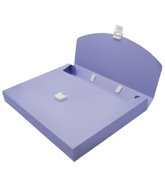 Папка-портфель Бюрократ Pastel PASTPP01VIO 1 отделение, A4, пластик, 0.7мм, фиолетовый