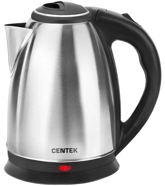 Электрочайник Centek CT-0035 серебристый, 1.5 л, 2000 Вт, скрытый нагревательный элемент