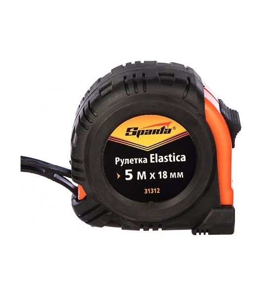 Рулетка Sparta elastica 5 мх18 мм обрезиненный корпус