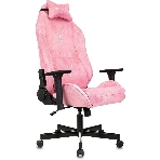 Кресло Knight N1 Fabric розовый, велюр, 120 кг, механизм качания, фото 1