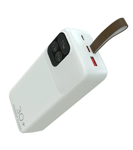 Портативный аккумулятор More choice (4620202550644) PB55-30 с кабелем 1USB 3.0A 22.5W PD - 30000mAh белый