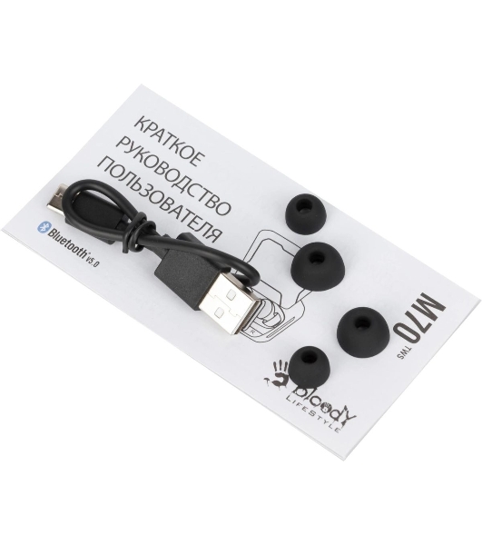 Гарнитура Bloody M70 чёрный-красный, беспроводная, Bluetooth, до 6 ч