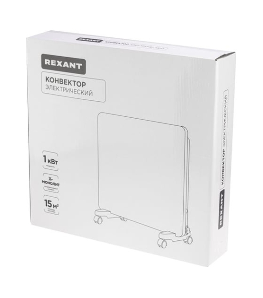 Конвектор электрический Rexant 60-0096, белый, 1000 Вт, 15 м2, механический термостат