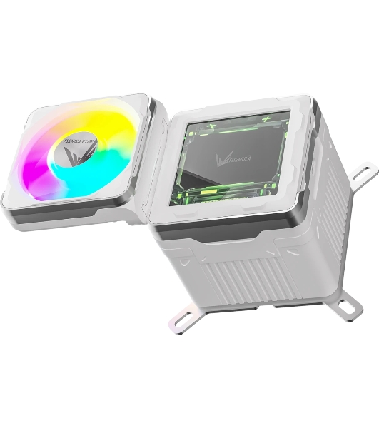 Система жидкостного охлаждения Formula V Line Cryo Wing Digi 360 WH, 360мм, LCD 2.73', 3x120мм, ARGB fans, LGA115X/1200/1700/1851/1366/2011/2066, AM3/AM4/AM5/Ryzen3/Ryzen5/Ryzen7/Threadripper/RT4