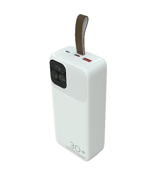 Портативный аккумулятор More choice (4620202550644) PB55-30 с кабелем 1USB 3.0A 22.5W PD - 30000mAh белый