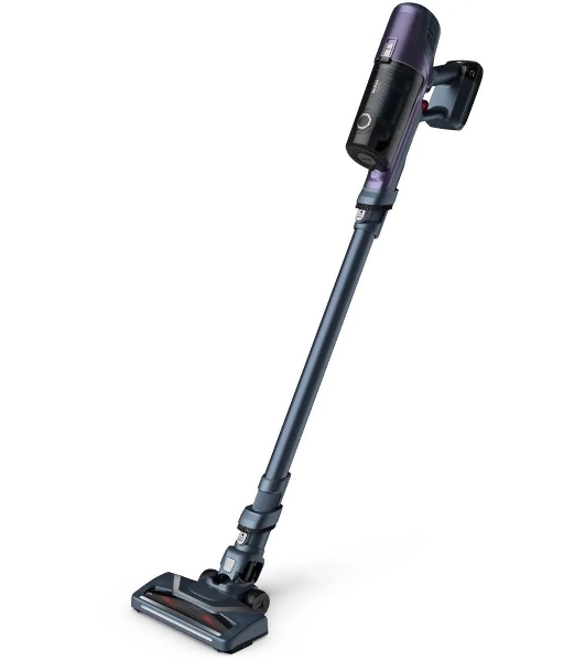 Пылесос вертикальный Tefal TY6838WO серый/фиолетовый, питание от аккумулятора, 100 Вт, уборка сухая, пылесборник 0.55 л