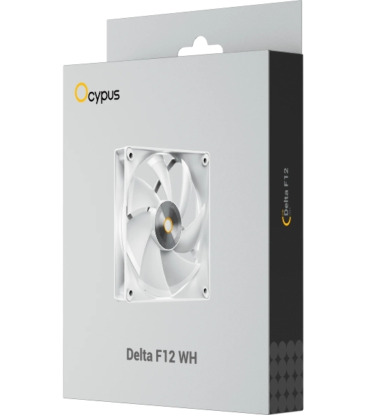 Вентилятор для корпуса Ocypus Delta F12 WH, 120x120x25мм, 4-PIN PWM, 500-2000 RPM, 29 DBA MAX, HYDRO BEARING