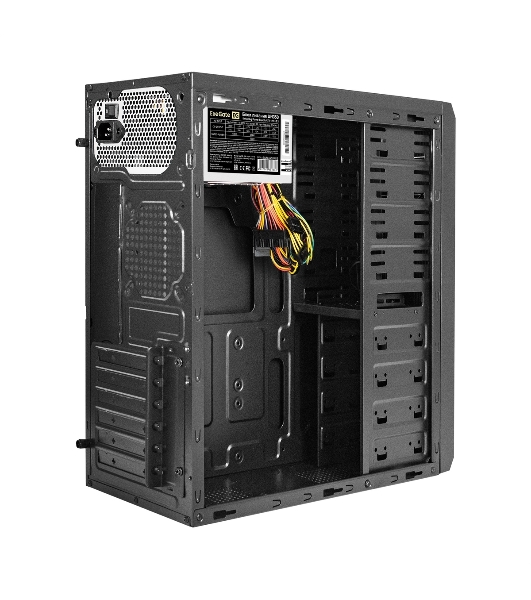 Компьютерный корпус Miditower ExeGate UN-605B Black, ATX, (без БП), 2*USB, Audio, замок блокировки кнопки питания