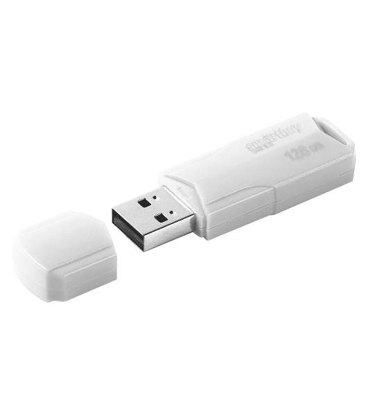 Флешка USB Smartbuy CLUE white (SB128GBCLU-W3), 128Gb, USB 3.1, R/W 40/25, белый