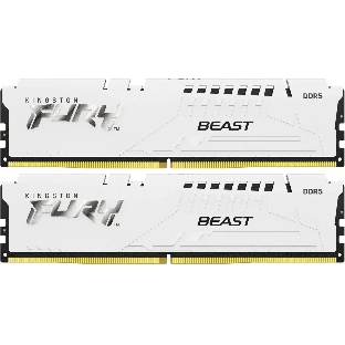 Оперативная память Kingston Fury Beast, DDR5, 64Gb (2x32Gb), 5600MHz, CL40, DIMM, с радиатором, белый