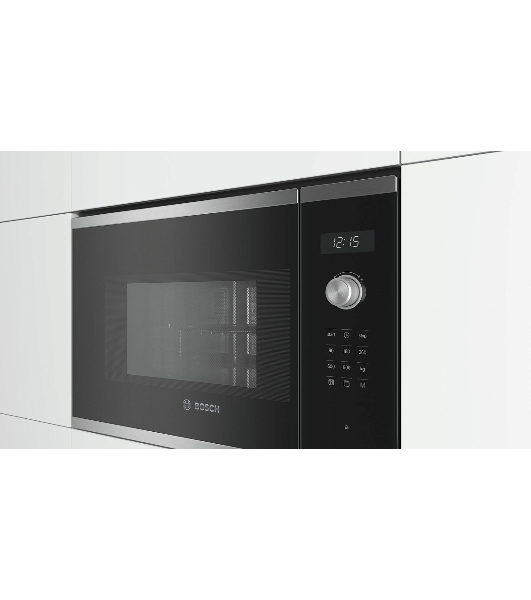 Встраиваемая микроволновая печь Bosch BEL554MS0 нержавеющая сталь/черный, 25 л, 900 Вт, переключатели - поворотный механизм/сенсор
