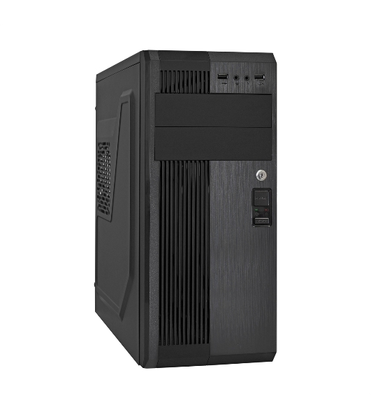 Компьютерный корпус Miditower ExeGate UN-605B Black, ATX, (без БП), 2*USB, Audio, замок блокировки кнопки питания
