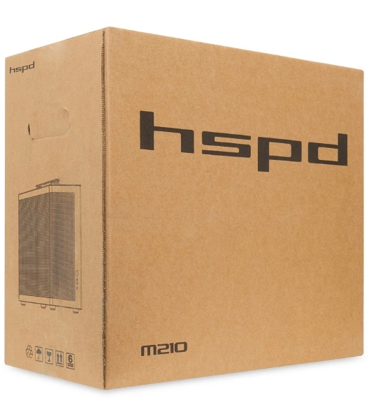 Компьютерный корпус без блока питания HSPD M210, Mesh Mid Tower, черный, 0.7 SPCC, 1x90мм mATX, mITX 140/280/150мм 1x2.5', 1x3.5', 4xPCI 1xUSB-A 3.0 302x168x350мм