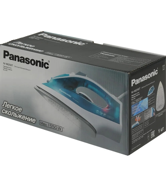 Утюг Panasonic NIM250TGTW голубой/белый, 1550 Вт, 15 г/мин, 75 г/мин, 210 мл