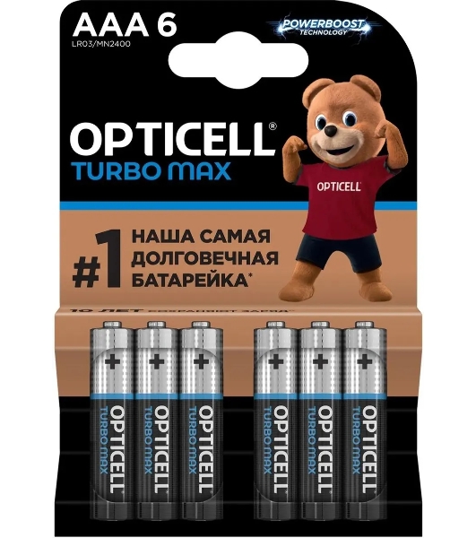Батарея Opticell Turbo MAX LR03 AAA (6шт) блистер