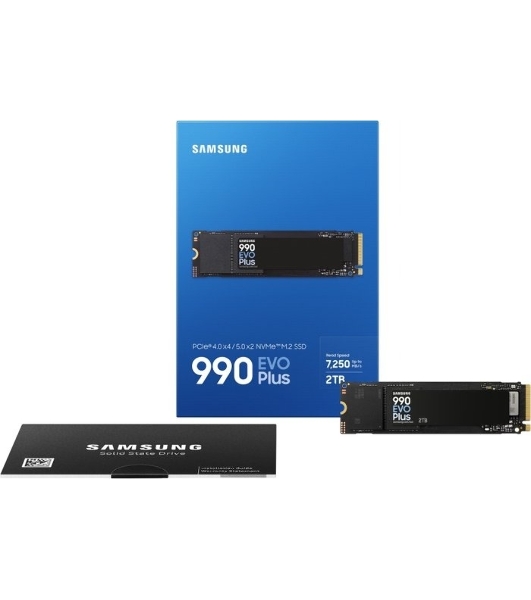 Накопитель SSD Samsung 990 EVO Plus, 2Tb, M.2 2280, PCIe 4.0 x4, NVMe, R/W 7250/6300