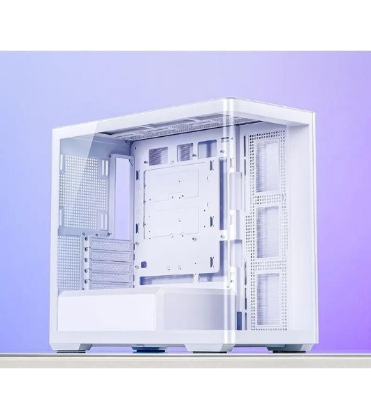Корпус без блока питания JONSBO D300, Mini-Tower, TG, no fan, 2xUSB-A 3.2 + 1xUSB-C 3.2, mATX, mITX White