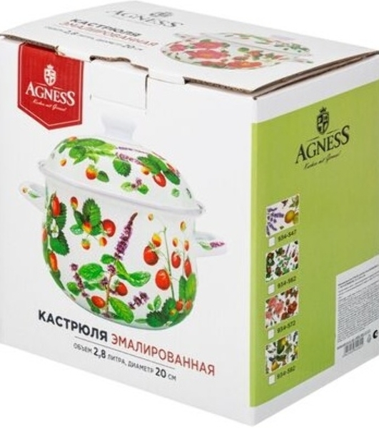 Кастрюля эмалированная AGNESS 934-562 Фруктовая корзина, 2.8 л