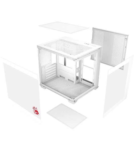 Компьютерный корпус Bloody CC-121 белый без БП mATX 7x120мм 1xUSB2.0 1xUSB3.0 audio