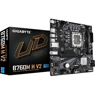 Материнская плата Gigabyte B760M-H V2, LGA 1700, Intel B760, 2xDDR5, 4xSATA, 1xM.2, 1xPCIe 4.0 x16, 1xPCIe x1, 1xHDMI, 1xDP, 1x1Gb LAN, 3xUSB-A 5Gbps, 4xUSB-A 2.0, 3x3.5 мм, 7.1, mATX