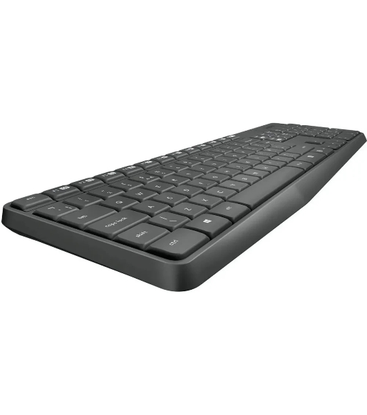 Комплект клавиатура+мышь Logitech MK235 беспроводной, USB, 1000 DPI, серый ( неоригинальная гравировка)