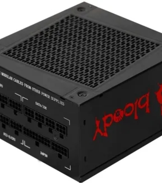 Блок питания Bloody BD-PS1000G, 1000Вт, 80 PLUS Gold, 140мм, модульный, черный