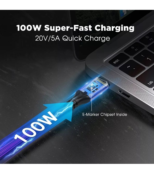 Кабель Thunderbolt4/USB4 Type-C, 5K@60Hz, 40Gbps, PD 100W, 5A, VCOM, 1.2м CU540M-1.2M