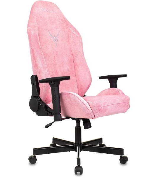 Кресло Knight N1 Fabric розовый, велюр, 120 кг, механизм качания