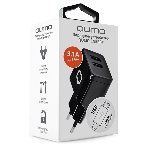 Сетевое зарядное устройство Qumo Energy (Charger 0062), 2 USB, 3.1A, Micro USB cable, черный, фото2