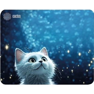 Коврик для мыши Cactus белый Cat 300x250x3мм (CS-MPC-D11M)