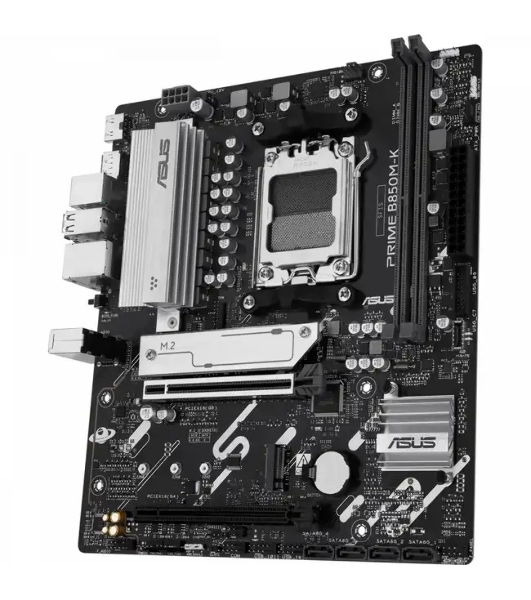 Материнская плата ASUS PRIME B850M-K, AM5, AMD B850, 2xDDR5, 4xSATA, 2xM.2, 1xPCIe 5.0 x16, 1xPCIe 4.0 x8, 1xDP, 1xHDMI, 1x2.5Gb LAN, 2xUSB-A 10Gbps, 2xUSB-A 5Gbps, 4xUSB-A 2.0, 1xPS/2, 3x3.5 мм, 7.1, mATX