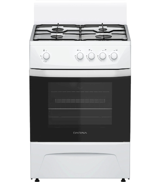 Плита газовая Darina C 1001 W белый/черный, конфорок 4 шт, духовка 50 л, 60 см x 85 см x 60 см