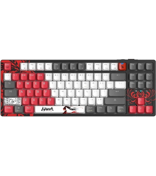 Клавиатура беспроводная A4Tech Bloody WS87 Naraka USB, Bluetooth/Радиоканал черный/красный