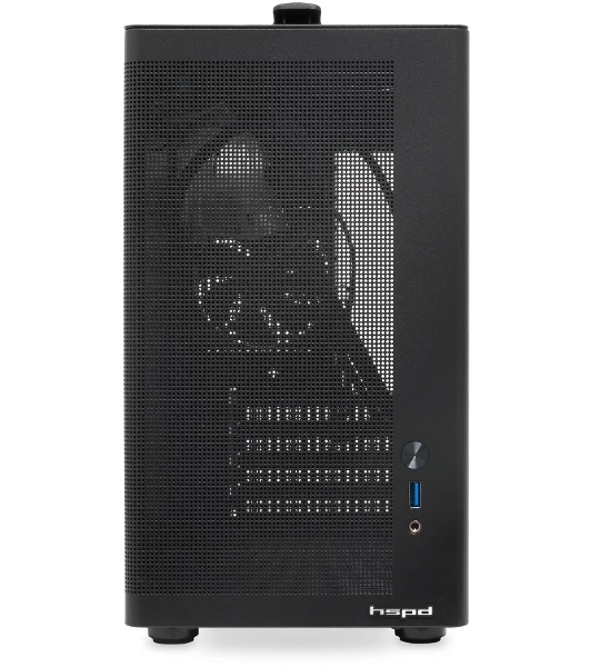 Компьютерный корпус без блока питания HSPD M210, Mesh Mid Tower, черный, 0.7 SPCC, 1x90мм mATX, mITX 140/280/150мм 1x2.5', 1x3.5', 4xPCI 1xUSB-A 3.0 302x168x350мм