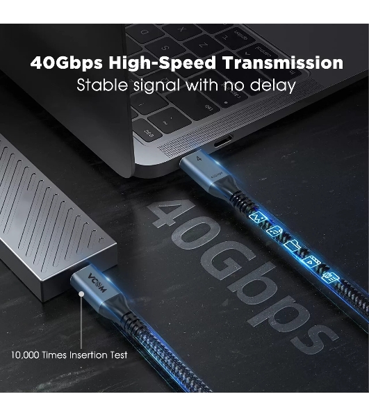Кабель Thunderbolt4/USB4 Type-C, 5K@60Hz, 40Gbps, PD 100W, 5A, VCOM, 1.2м CU540M-1.2M