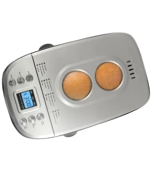 Хлебопечка Centek CT-1415 (черн/сталь) 1500 г БОЛЬШОЙ ОБЪЕМ, 860 Вт, 15 программ, таймер, LCD, окошко
