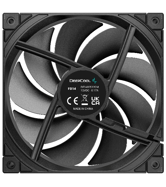 Вентилятор для корпуса DEEPCOOL FD14 черный, 140 мм, 1650 об/мин, 25.6 дБ, 4 pin
